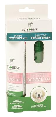 Vets Best puppy tandpasta met vingerborstel kit