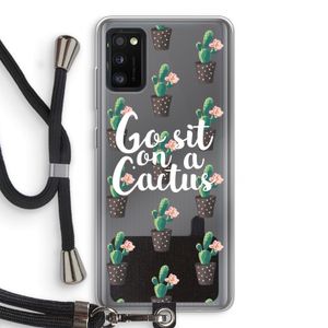 Cactus quote: Samsung Galaxy A41 Transparant Hoesje met koord