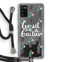 Cactus quote: Samsung Galaxy A41 Transparant Hoesje met koord