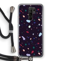 Dark Rounded Terrazzo: Xiaomi Redmi 9 Transparant Hoesje met koord