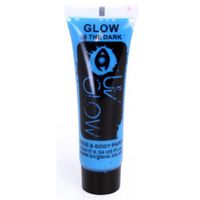 Blauwe glow in the dark schmink   -