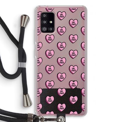 GIRL POWER: Samsung Galaxy A51 5G Transparant Hoesje met koord