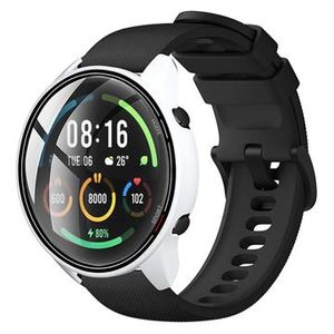 Xiaomi Mi Watch Color Plastic Hoesje met Glazen Screenprotector - Wit