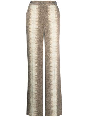 TWINSET pantalon à effet peau de lézard - Marron
