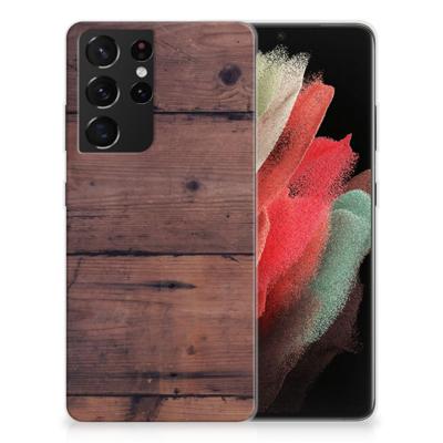 Samsung Galaxy S21 Ultra | Bumper Hoesje | Old Wood
