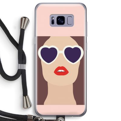 Red lips: Samsung Galaxy S8 Transparant Hoesje met koord