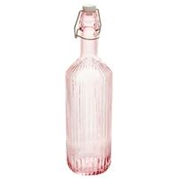 Secret de Gourmet Beugelfles / Weckfles - roze glas - luchtdicht - 1 liter - waterfles