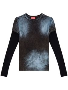 Diesel t-shirt à effet délavé - Noir