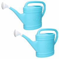 2x stuks lichtblauwe tuin planten gieter met broeskop 9 liter 2x stuks lichtblauwe tuin planten gieter met broeskop 9 liter