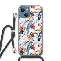 Bloemen tukan: iPhone 13 Transparant Hoesje met koord