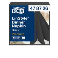 Dinnerservetten Tork LinStyle 1/4-vouw 1-laags 50st zwart 478726