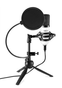 Vonyx CM300W USB studio microfoon met popfilter - Wit