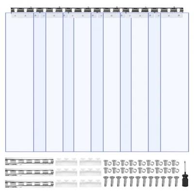 VEVOR 97x213,4cm strokengordijnlamellen PVC transparant, 6 stuks