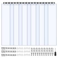 VEVOR 97x213,4cm strokengordijnlamellen PVC transparant, 6 stuks