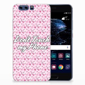 Huawei P10 Plus Silicone-hoesje Flowers Pink DTMP