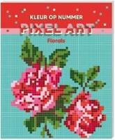 Kleurenboek op nummer - Pixel art - Florals