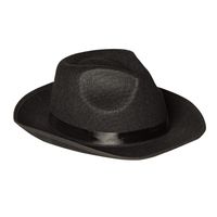 Boland Carnaval verkleed hoed voor een Maffia/gangster - zwart - polyester - heren/dames   - - thumbnail