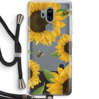 Sunflower and bees: LG G7 Thinq Transparant Hoesje met koord