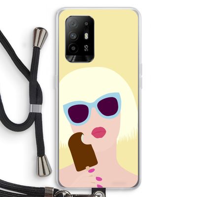 Ice cream: Oppo A95 5G Transparant Hoesje met koord