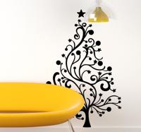 Sierlijke kerstboom sticker