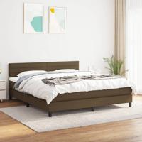 Boxspring met matras stof donkerbruin 160x200 cm