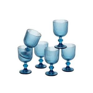 Mica Decorations Merlot Wijnglas - Set van 6 - 250 ml - Blauw