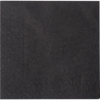Servet | 1/4 vouw | 2-laags | 24x24cm | papier | zwart | 2400 stuks