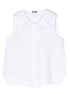 Il Gufo ruffle-detail sleeveless shirt - Blanc