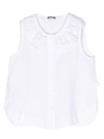 Il Gufo ruffle-detail sleeveless shirt - Blanc