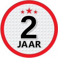 2 jaar leeftijd sticker - rond - Dia 15 cm - 2 jaar verjaardag - jubileum - leeftijd versiering