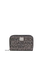 Dolce & Gabbana jacquard-logo cotton-blend wallet - Marron - thumbnail