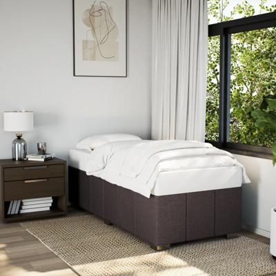 Bedframe zonder matras 90x190 cm stof donkerbruin