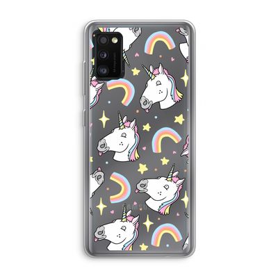Rainbow Unicorn: Samsung Galaxy A41 Transparant Hoesje