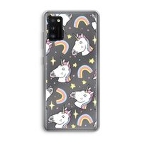 Rainbow Unicorn: Samsung Galaxy A41 Transparant Hoesje