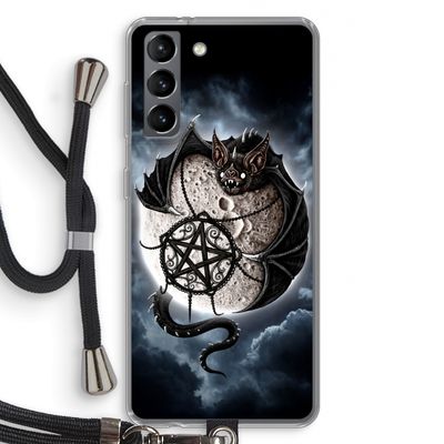 Volle maan: Samsung Galaxy S21 Transparant Hoesje met koord