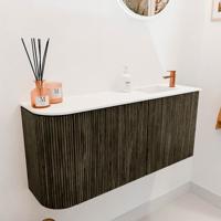 Toiletmeubel Mondiaz Joya | 91.6 cm | Meubelkleur Shadow | Faye wastafel Talc Rechts | 1 kraangat