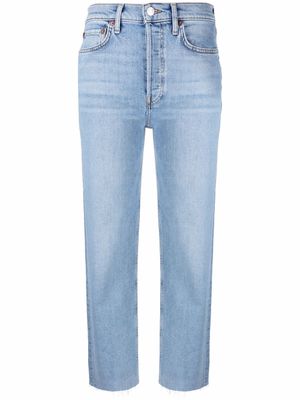 RE/DONE jean droit à taille mi-haute - Bleu