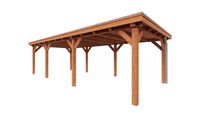 Trendhout Overkapping Siena 880x415 cm- Plat dak- Onbehandeld lariks Douglas hout- Trendhout