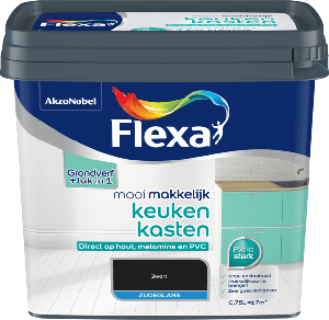 flexa mooi makkelijk keukenkasten zijdeglans wit 0.75 ltr