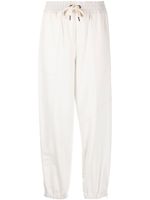 Brunello Cucinelli pantalon de jogging à lien de resserrage - Blanc