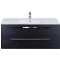 Seville Badmeubelset 120 cm - 2 Laden Black Oak - Wastafel Enjoy Enkel