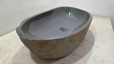 Waschbecken Flusstein RXXL231116, 78x38x15 cm