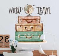 Decoratieve World Travel Muursticker - thumbnail