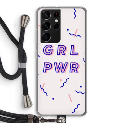 GRL PWR: Samsung Galaxy S21 Ultra Transparant Hoesje met koord