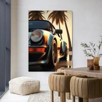 Urban Cotton Wandkleed 'Miami Style' 80 x 110cm in Frame - black