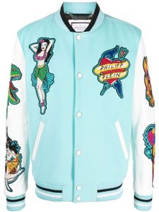 Philipp Plein veste bomber Hawaii - Bleu