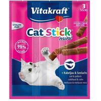 VITAKRAFT Cat Stick Mini Kabeljauw - Kattensnoepje - 3 stuks