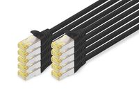 Digitus DK-1644-A-050-BL-10 RJ45 Netwerkkabel, patchkabel CAT 6A S/FTP 5.00 m Zwart 1 stuk(s) - thumbnail