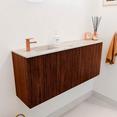Toiletmeubel Mondiaz Joya Dlux | 101.6 cm | Meubelkleur Ruby | Faye wastafel Nata Wasbak Links | 1 kraangat