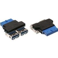 InLine 33444I 2x USB A USB 3.0 (19pin) Zwart, Blauw - thumbnail